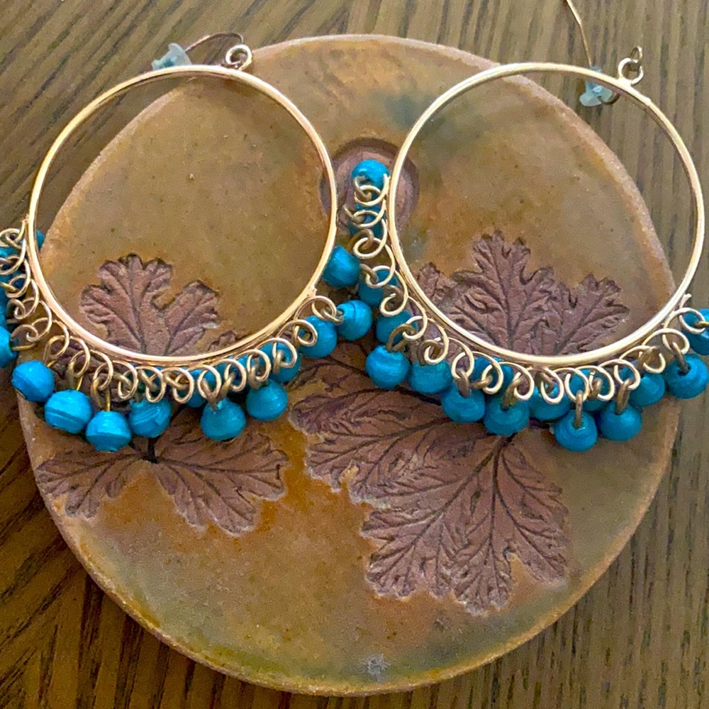 Noonday Collection Teal Dangle Earrings